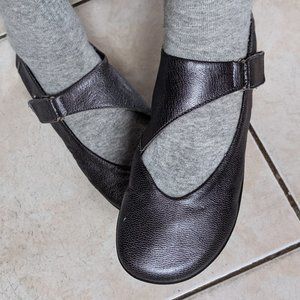 Metallic Mary Janes